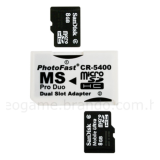 Adaptador Memory Stick ProDuo doble microSD para Sony PSP