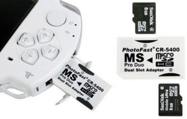 Adaptador Memory Stick ProDuo doble microSD para Sony PSP - Imagen 2