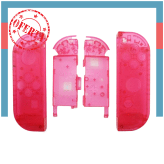 Carcasa Roja Transparente de repuesto para 2 Joycon Nintendo Switch