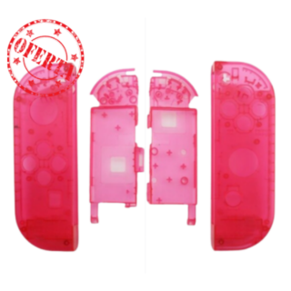 Carcasa Roja Transparente de repuesto para 2 Joycon Nintendo Switch