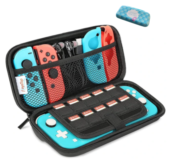 Combo Estuche Azul + Vidrio + Caps + Para Nintendo Switch - Imagen 3