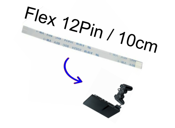 Cable Flex Cinta 12 Pin 10 cm para Sony PS2 Serie 50000 - Imagen 2