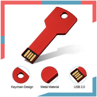 Memoria USB 2.0 16GB Tipo Llave Metálica para PC Laptop