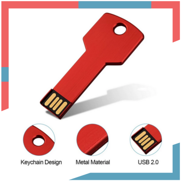 Memoria USB 2.0 16GB Tipo Llave Metálica para PC Laptop