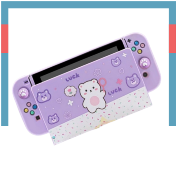 Carcasa + Protector Frontal kawaii para Nintendo Switch