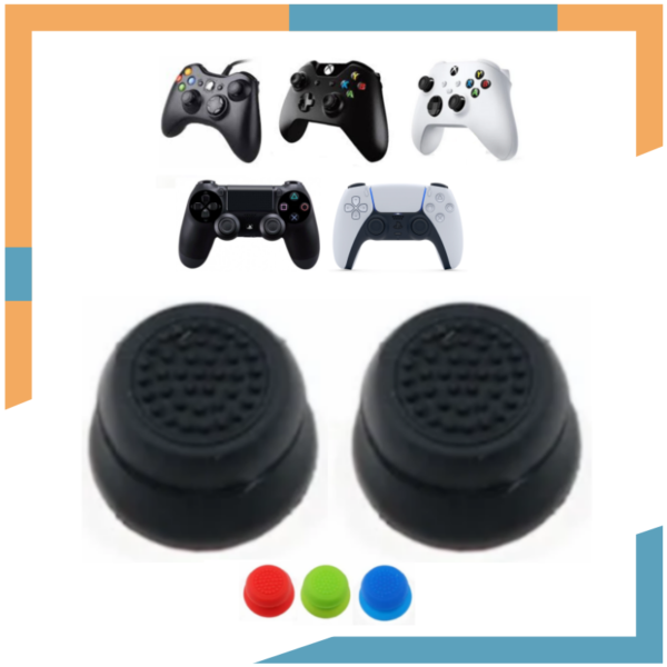 x2 Extensor Silicona Grips altos  Ps4 / Ps5 / Xbox 360 / One / Series