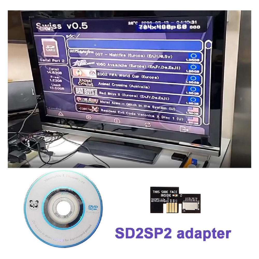 Sd2sp2 Adaptador + Disco Swiss para Nintendo GameCube GC DOL 001 - Imagen 4