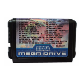 Cartucho Sega Genesis 32 en 1 con Sonic, Golden Axe y Batman