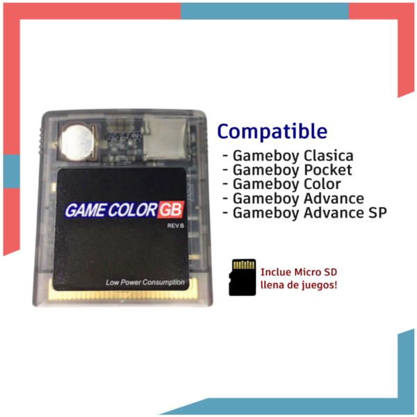 Juego GB Flash Card + Micro SD para Gameboy Color / Pocket / DMG