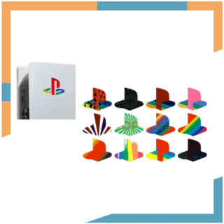 Set x12 Sticker Logo Etiqueta de Cambio Label para Sony PS5