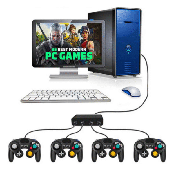 Adaptador Convertidor de x4 Controles Gamecube GC NGC para Nintendo Switch / Nintendo Wiiu / PC - Imagen 3