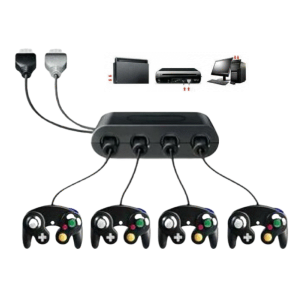 Adaptador Convertidor de x4 Controles Gamecube GC NGC para Nintendo Switch / Nintendo Wiiu / PC - Imagen 4