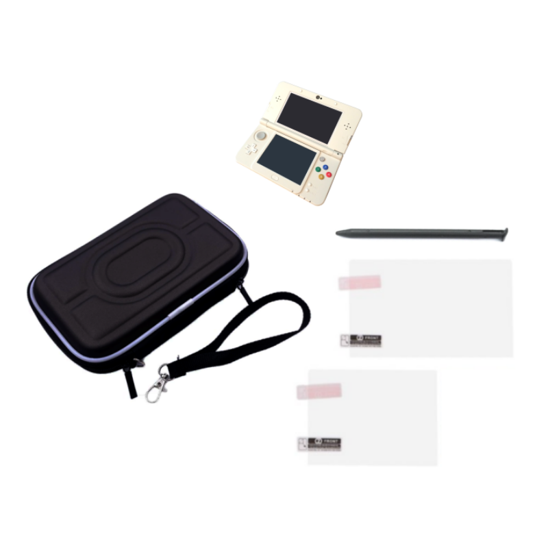 Estuche de cremallera + Protector de Pantalla + Lápiz táctil stilus para Nintendo New 3ds Pequeña