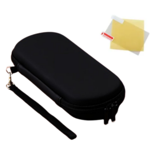Estuche rigido de cremallera + Protector de Pantalla + Correa para Sony PSP
