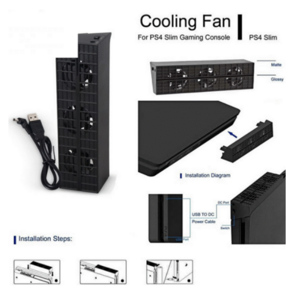 Ventilador Cooler Refrigeración Soporte para Sony PS4 Slim - Imagen 2