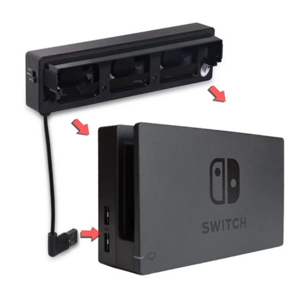 Soporte Ventilador Cooler Refrigeración Para Dock de Nintendo Switch - Imagen 4