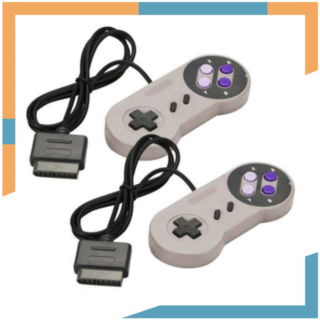 x2 Control Alámbrico Mando Joystick para Super Nintendo SNES Super Famicom SFC