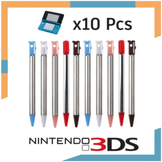 x10 Lápiz Óptico Táctil Stylus Metálico Extensible para Nintendo 3ds Old (Pequeña)