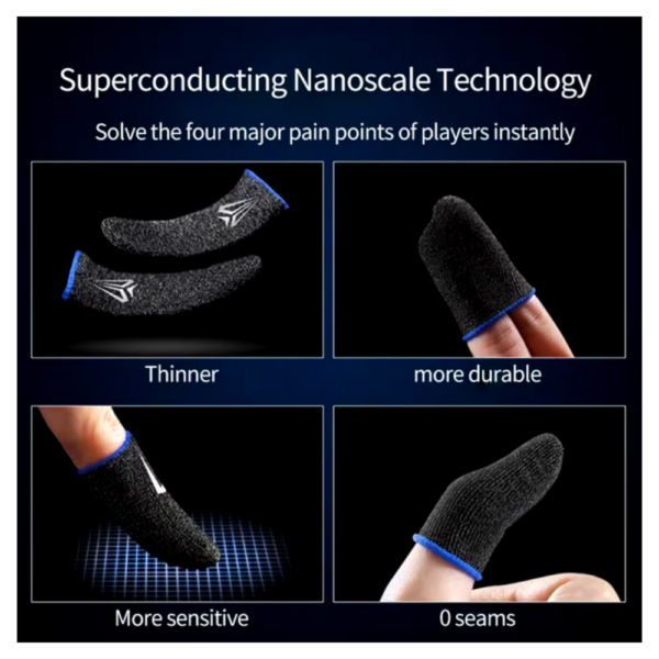 Funda Guante Gamer para Dedos Superconductor cubierta transpirable para Smartphone móvil o pantalla tactil switch - Imagen 5