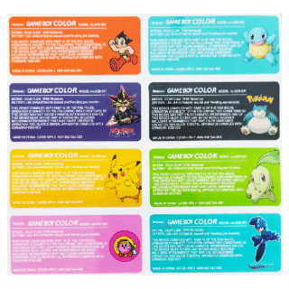 Stiker Etiqueta Pegatina Skicker Label para Nintendo Gameboy Color GBC