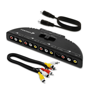 Splitter RCA de 4 Entradas, Adaptador de 4 vias Av, RCA o SuperVideo para consolas Retro.