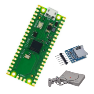 PicoStation Raspberry Pi Pico RP2040 + Adaptador Micro SD para Sony PlayStation Ps1 SCPH - 110x 550x