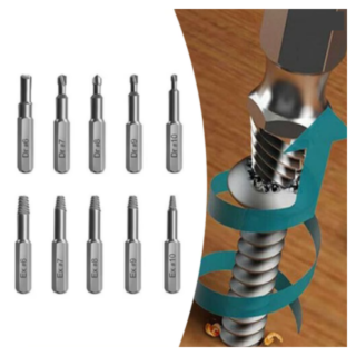 10x Puntas de extracción de tornillos rodados dañados de 1/4