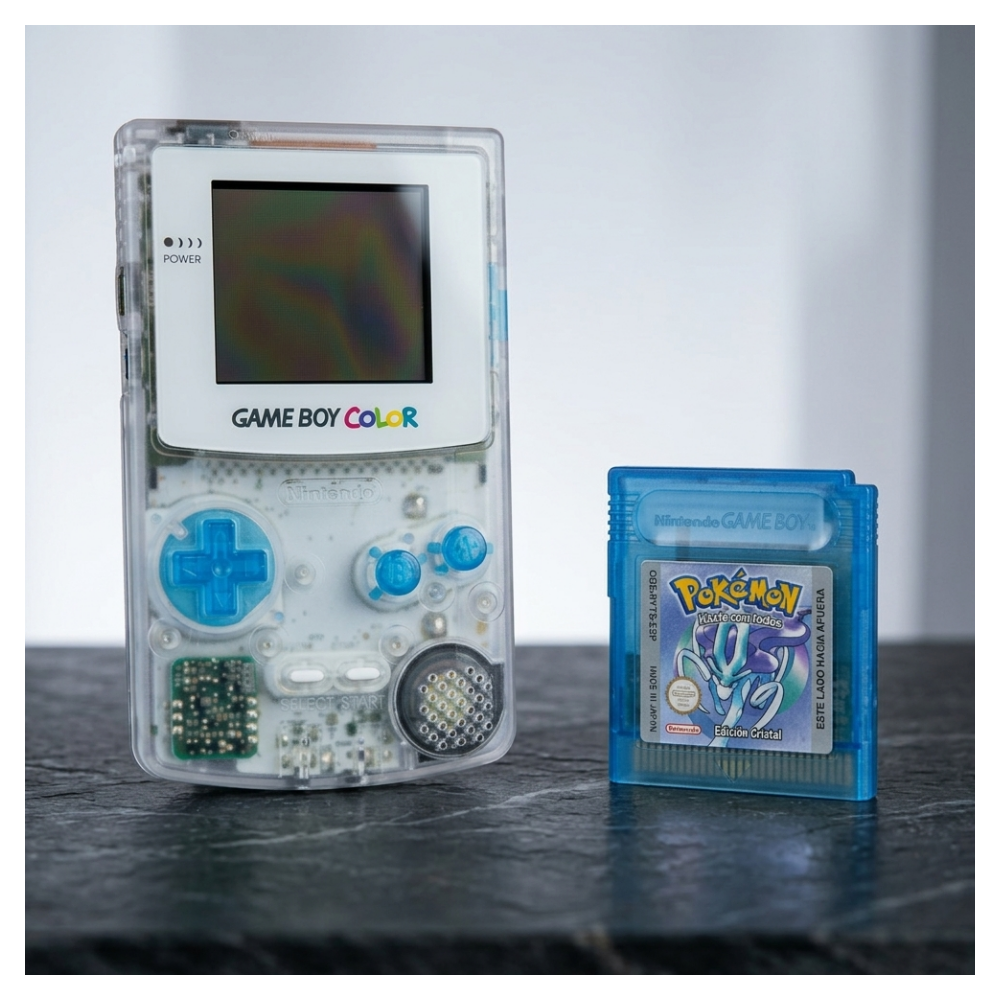 Nintendo Gameboy Color GBC Cristal Edition + Pokemon Cristal