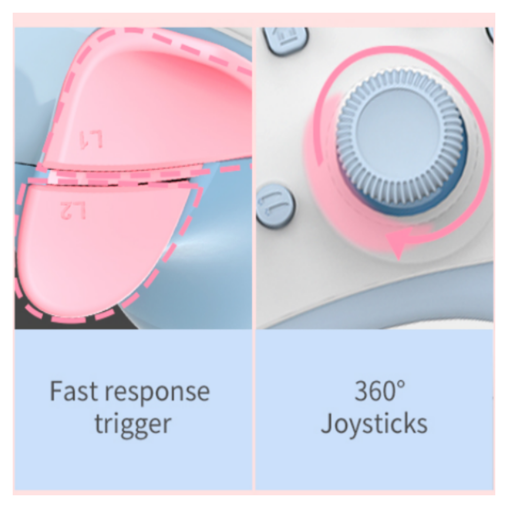 Control Inalámbrico Rosa Kawaii para Nintendo Switch y Lite - Imagen 2