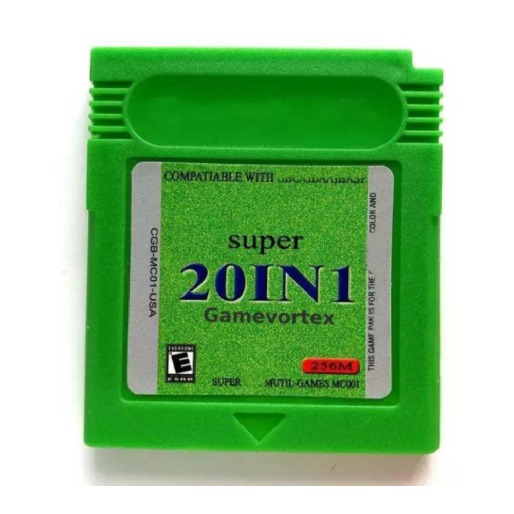 Cartucho 20 en 1 Mega Man y Mario para Game Boy Color