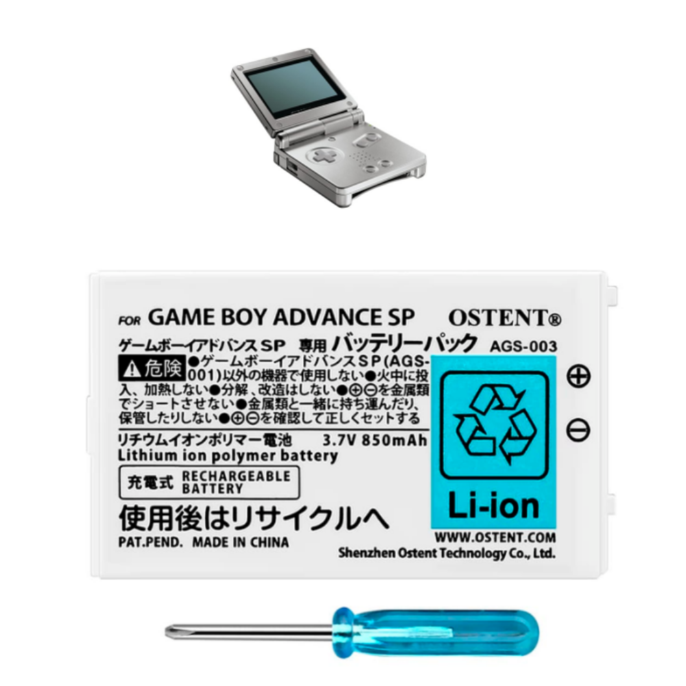 Batería Ostent de 850 mAh para GameBoy Advance SP